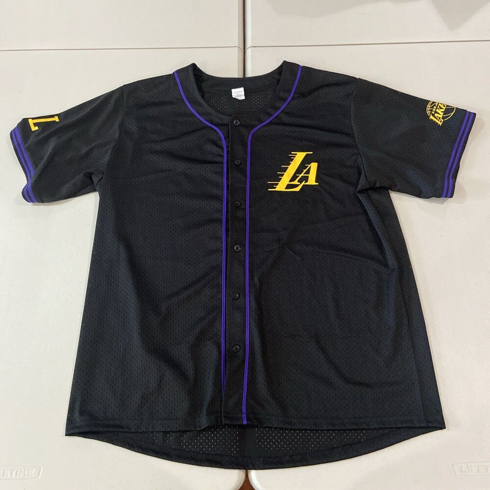 Los Angeles Lakers City Edition Baseball Jersey SGA Mens XL Black Sports Dad